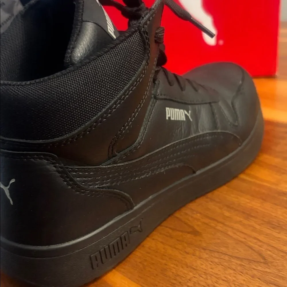 Puma Black Front Court Mid Safety Comp Toe Slip Resistant Size 10
